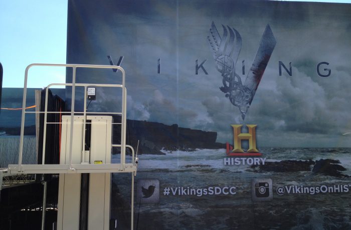 Mac’s Event Rental PL-50 at Comic Con – Vikings Booth